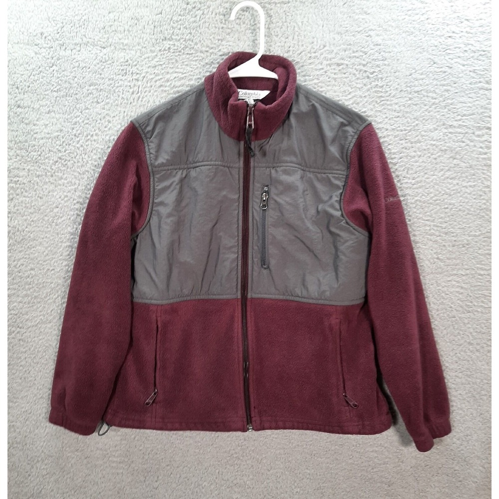 Columbia Jacket Womens Medium Purple Gray Colorblock Fleece Outdoors Camping